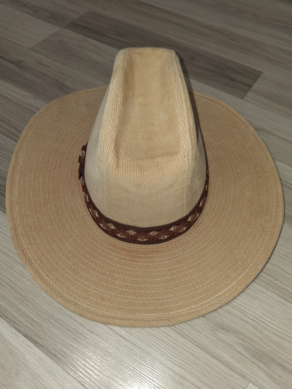 Vintage Canyon Trails Western Corduroy Cowboy Rancher Hat w Band, 7-7 1/8